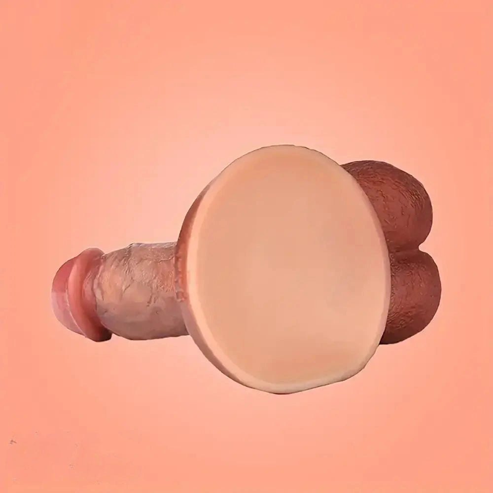 Flesh silicone realistic dildo with suction cup base, photo 15