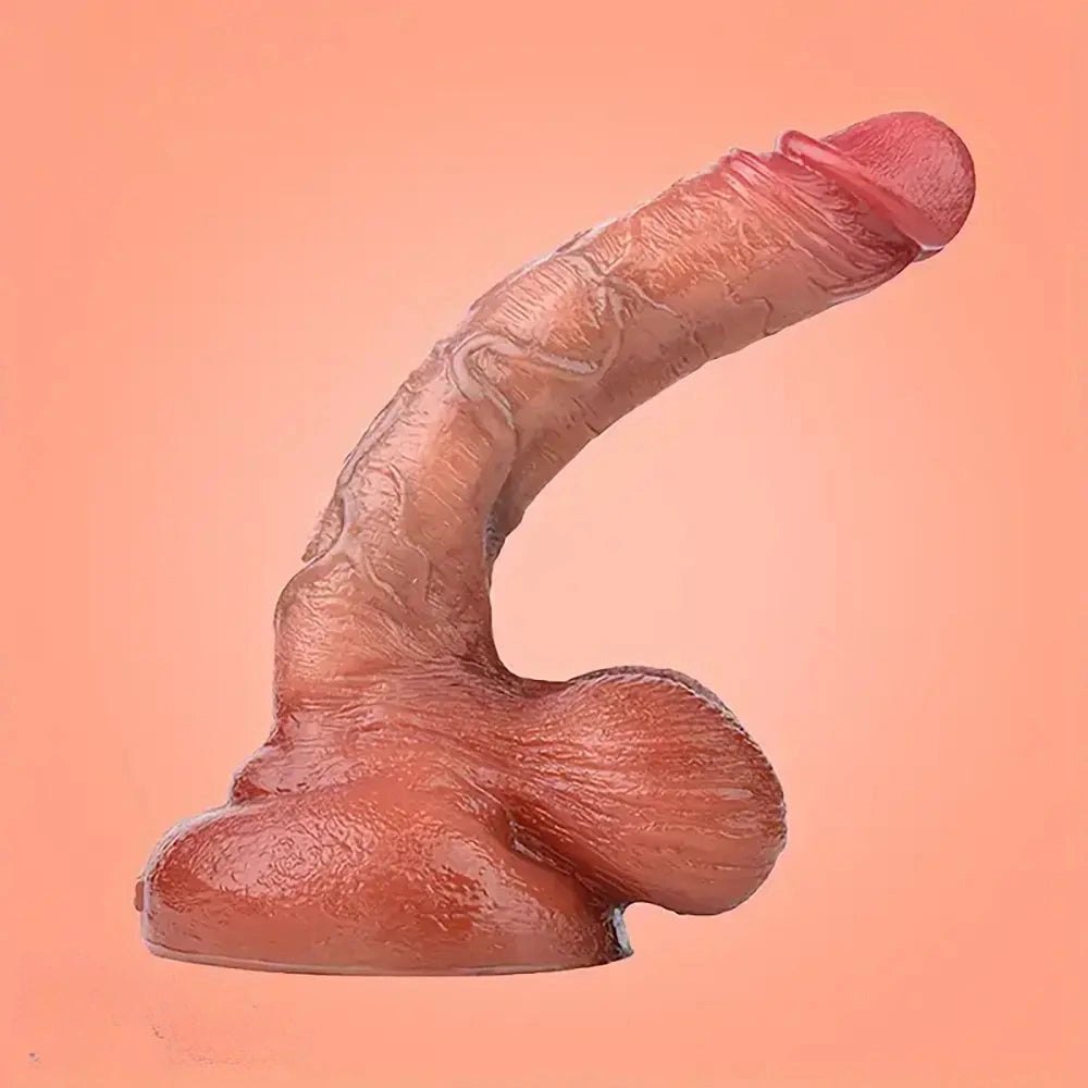 Flesh silicone realistic dildo with suction cup base, photo 20