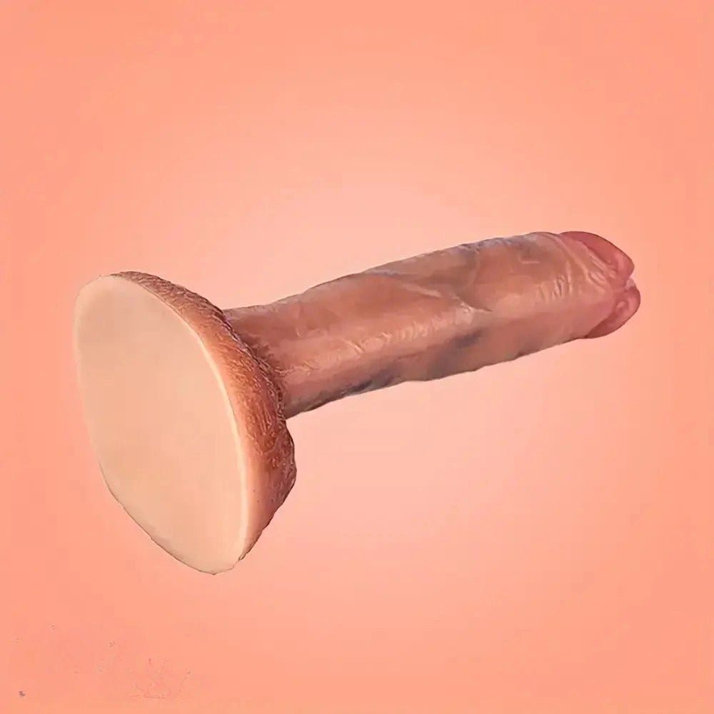 Flesh silicone realistic dildo with suction cup base, photo 3