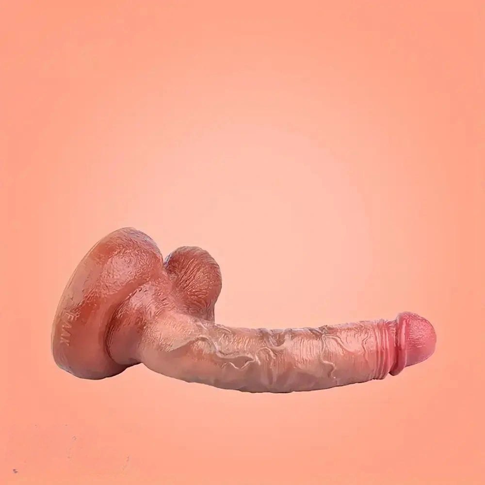 Flesh silicone realistic dildo with suction cup base, photo 4