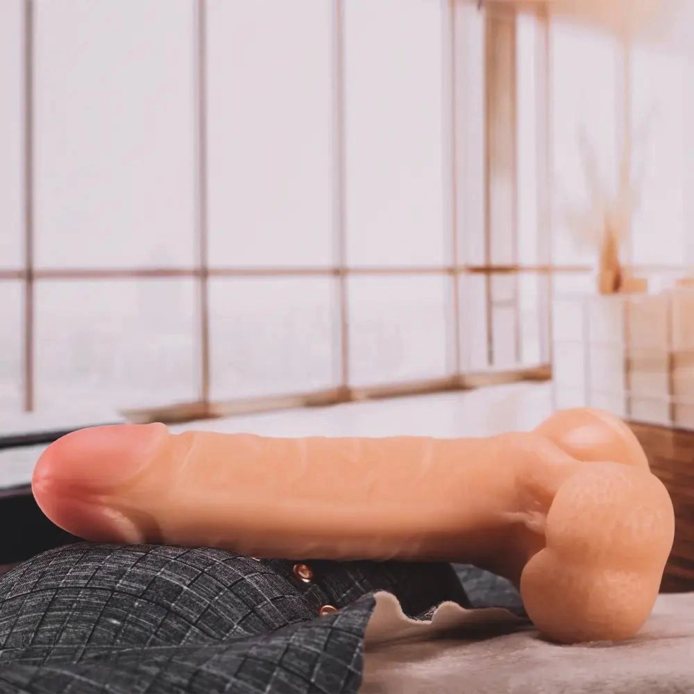 Ribbed realistic dildo with suction cup base, photo 13