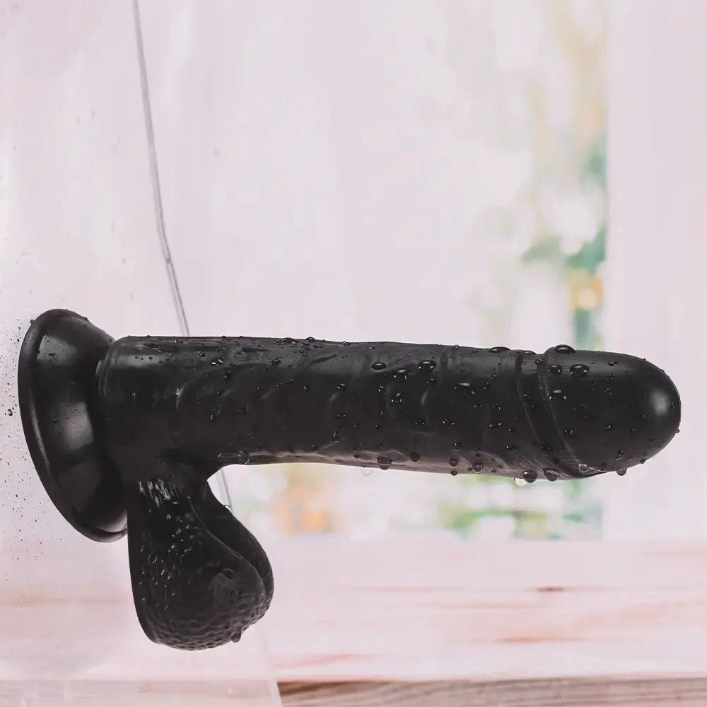 Ribbed realistic dildo with suction cup base, photo 6