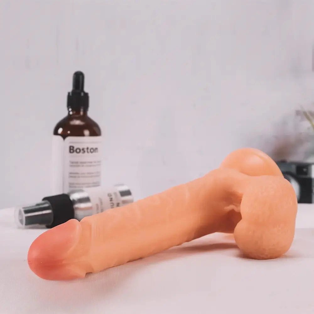 Ribbed realistic dildo with suction cup base, photo 9