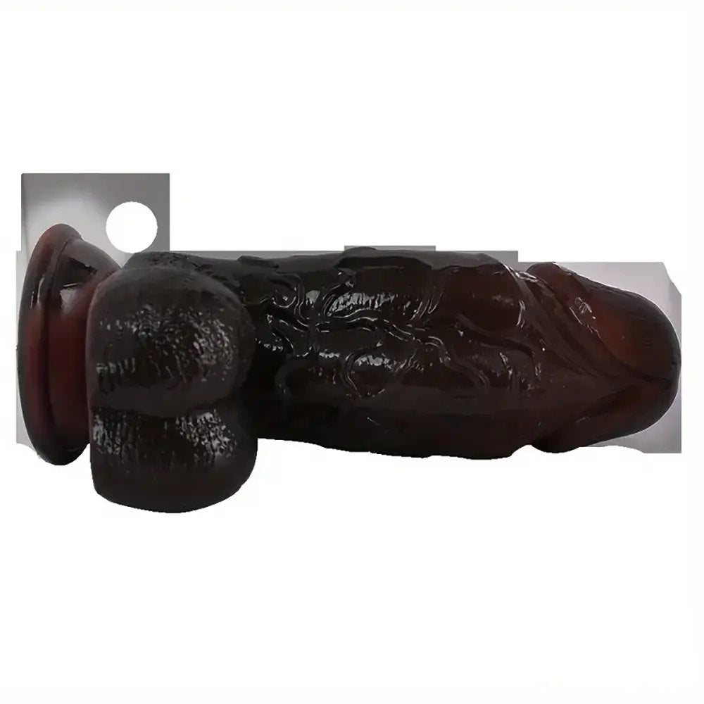 Ebony skin-feel suction cup dildo