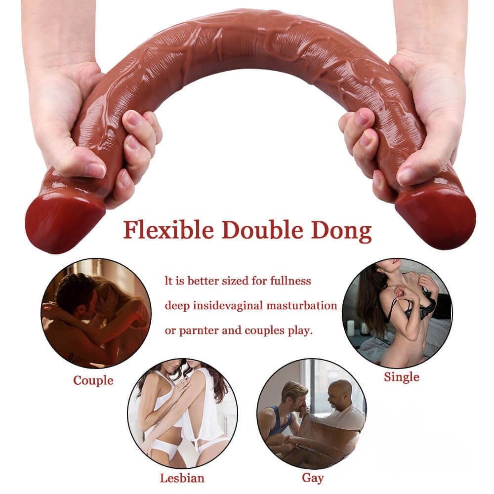 Brown realistic skin-texture pvc dildo