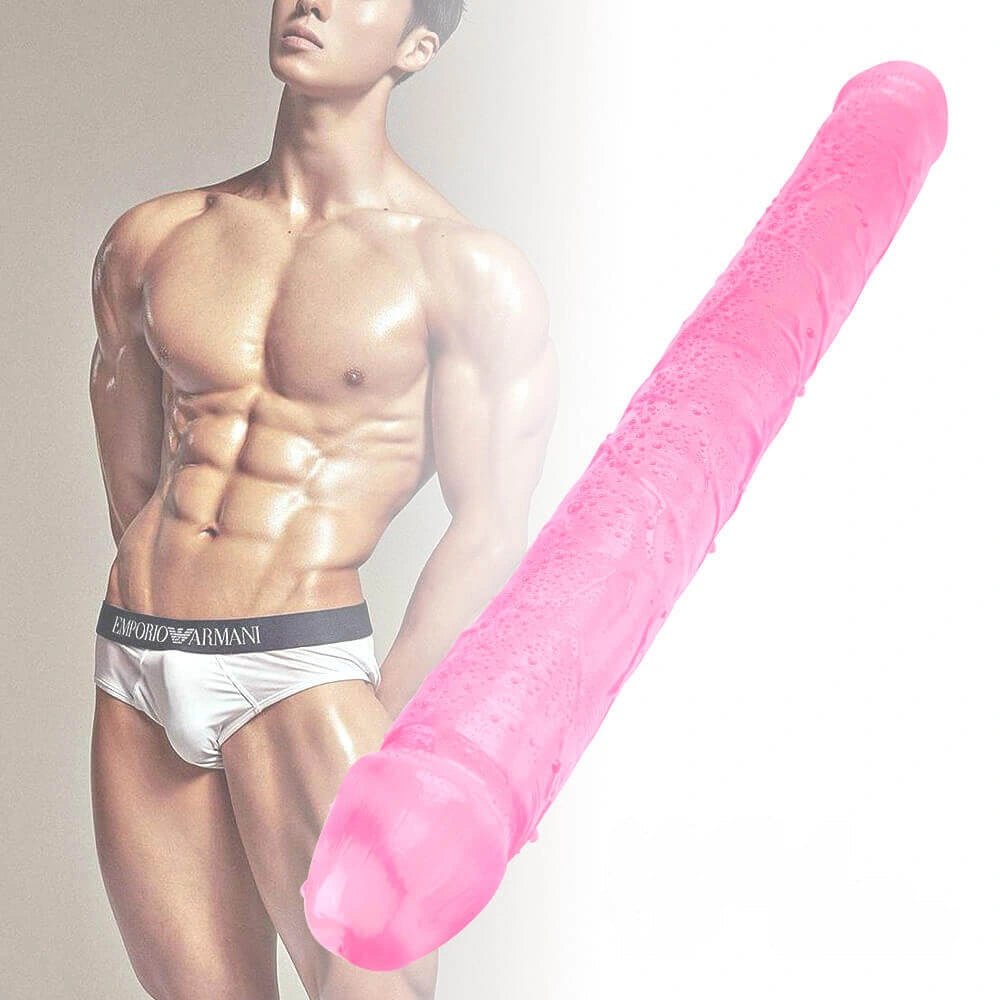 Pink realistic skin-texture pvc dildo