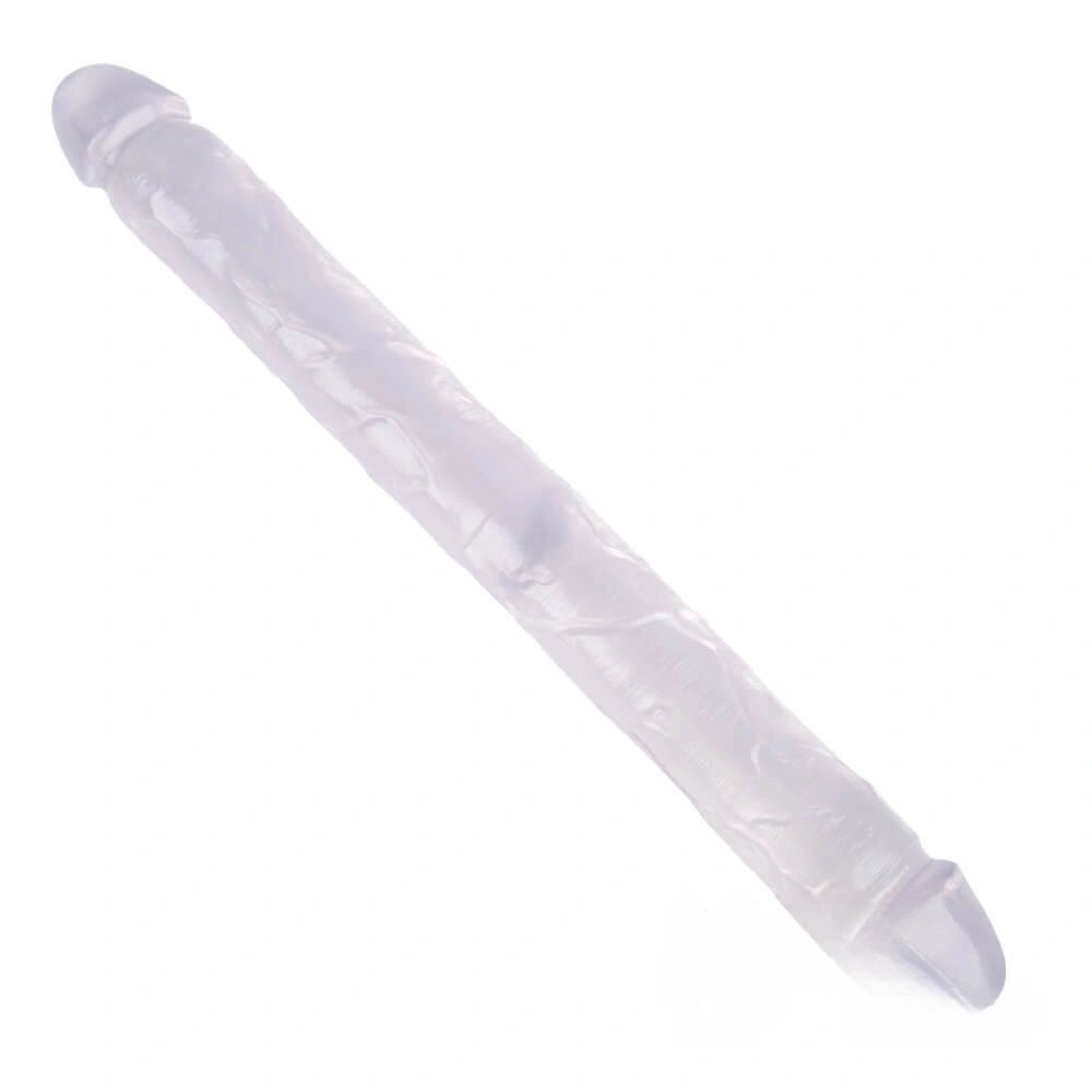Transparent realistic skin-texture pvc dildo
