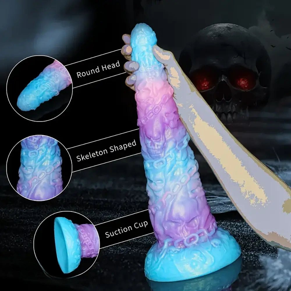 Mixed color skull chain fantasy dildo, photo 6