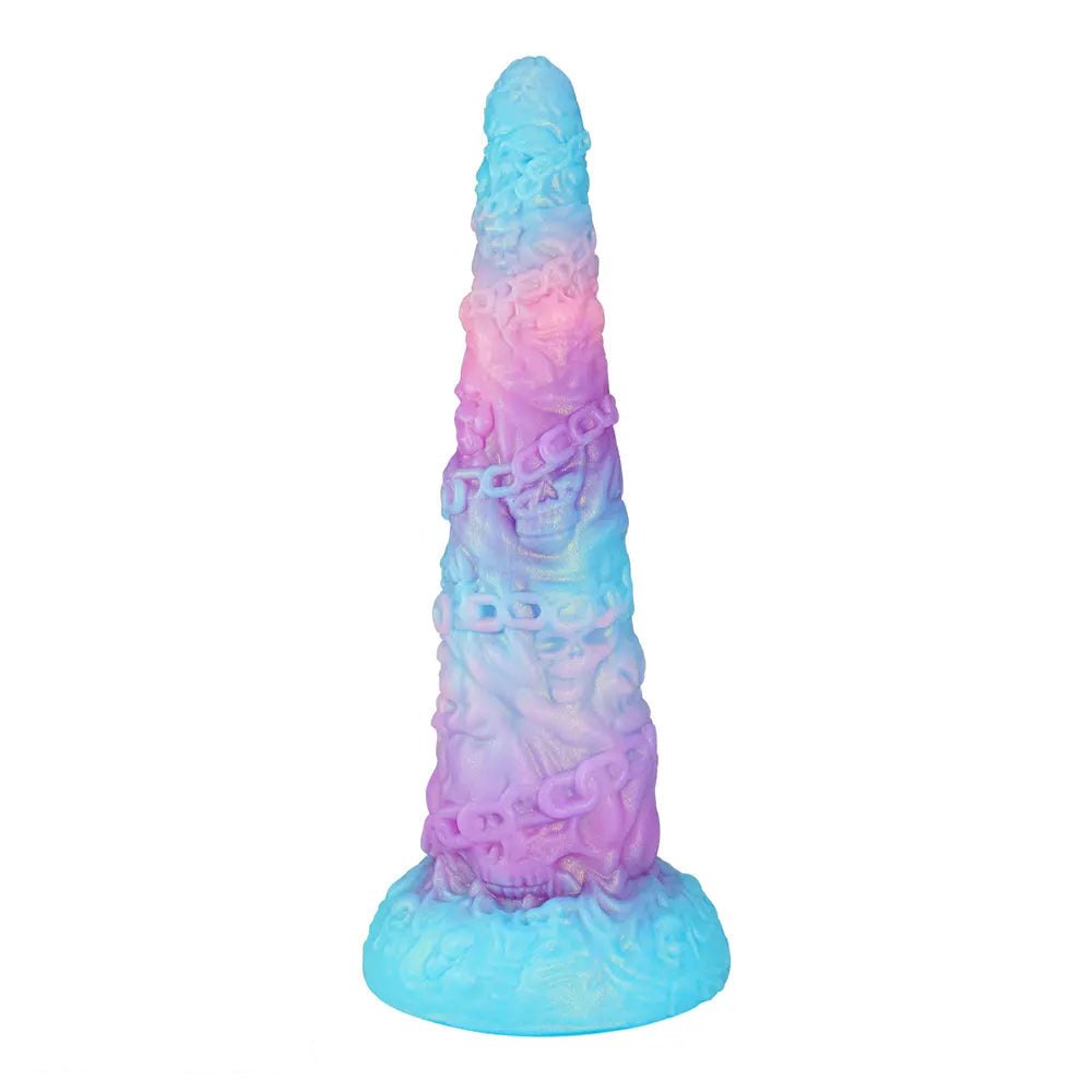 Skull and chain textured fantasy tower dildo, photo 1