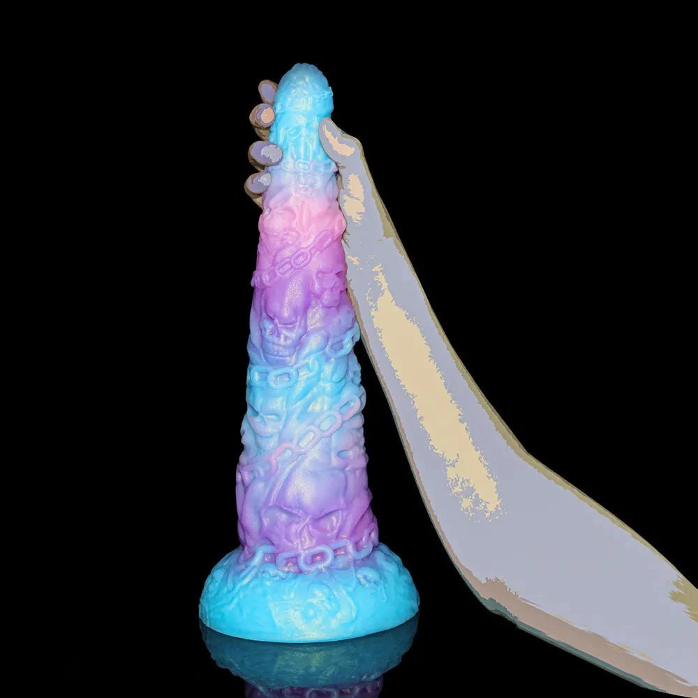 Skull and chain textured fantasy tower dildo, photo 10