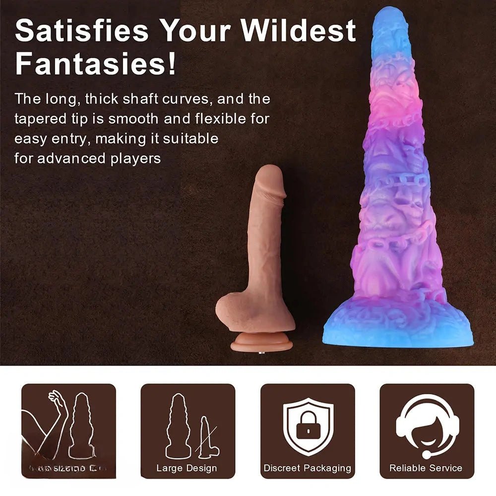 Skull and chain textured fantasy tower dildo, photo 15