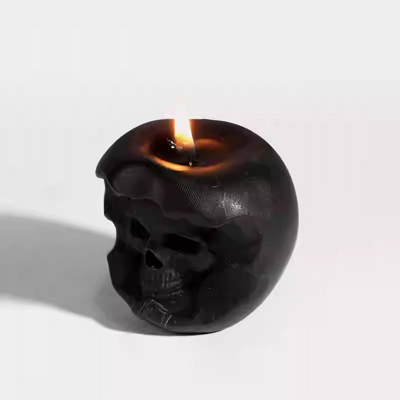 Black skull shaped bdsm wax candle, photo 1