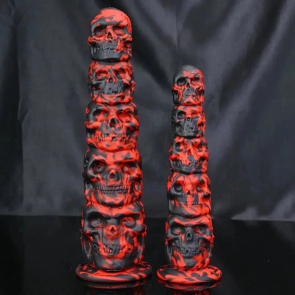 Mixed color stacked skull fantasy dildo, photo 1