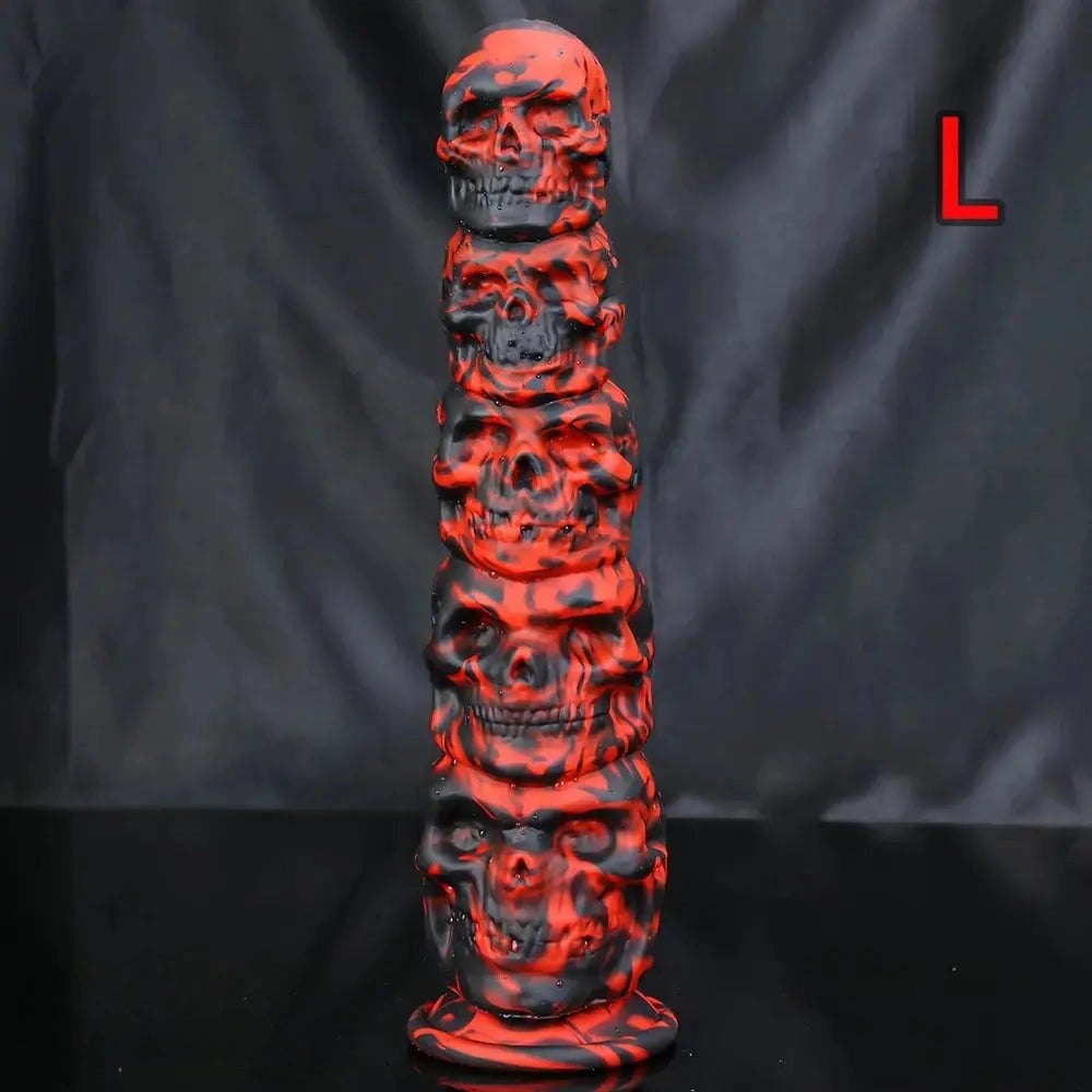 Mixed color stacked skull fantasy dildo, photo 5