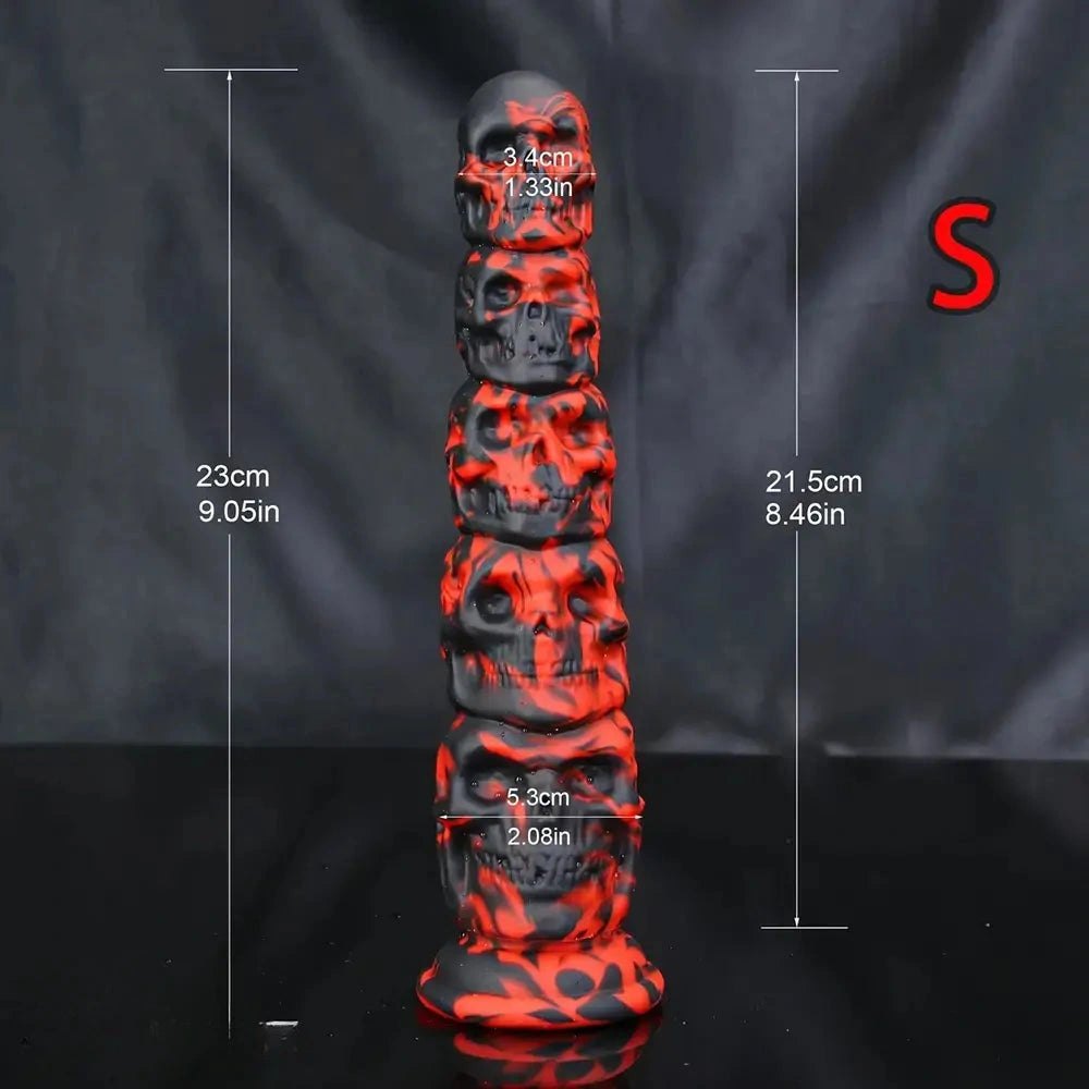 Mixed color stacked skull fantasy dildo, photo 7