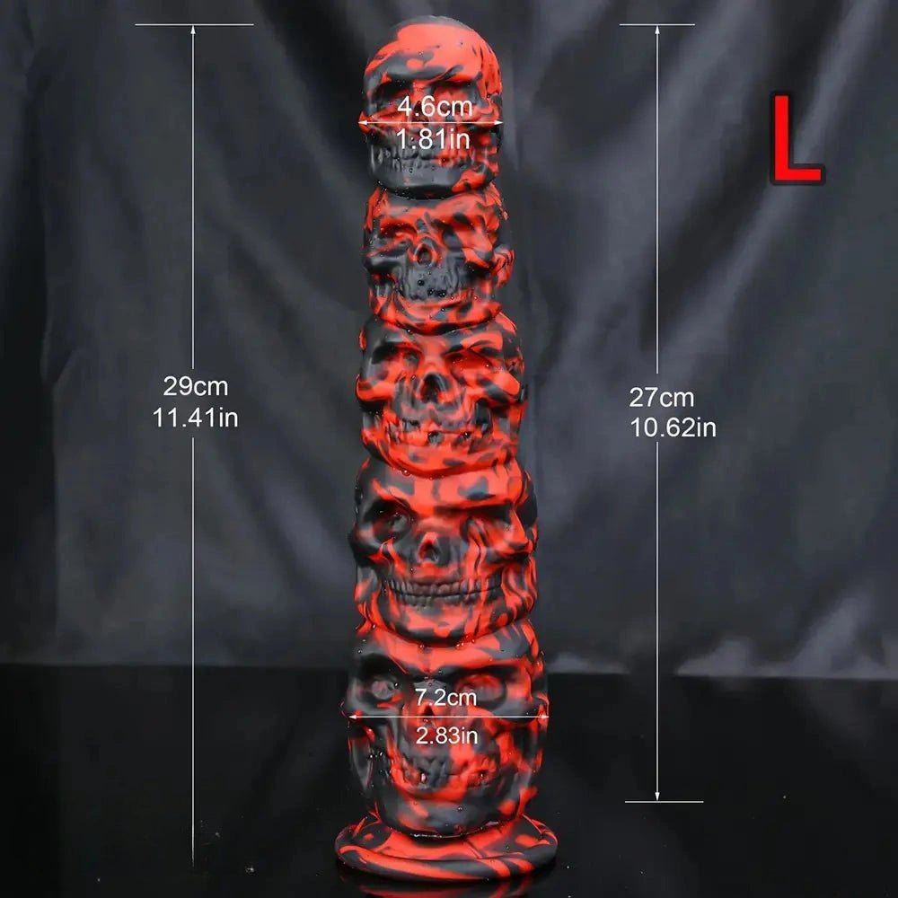 Mixed color stacked skull fantasy dildo, photo 9