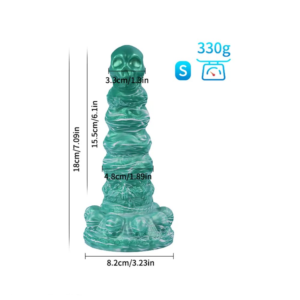 A skull totem silicone fantasy dildo
