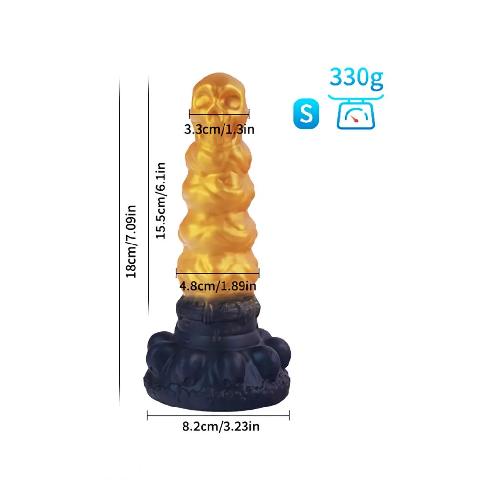 B skull totem silicone fantasy dildo