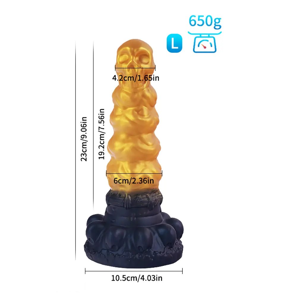 B skull totem silicone fantasy dildo