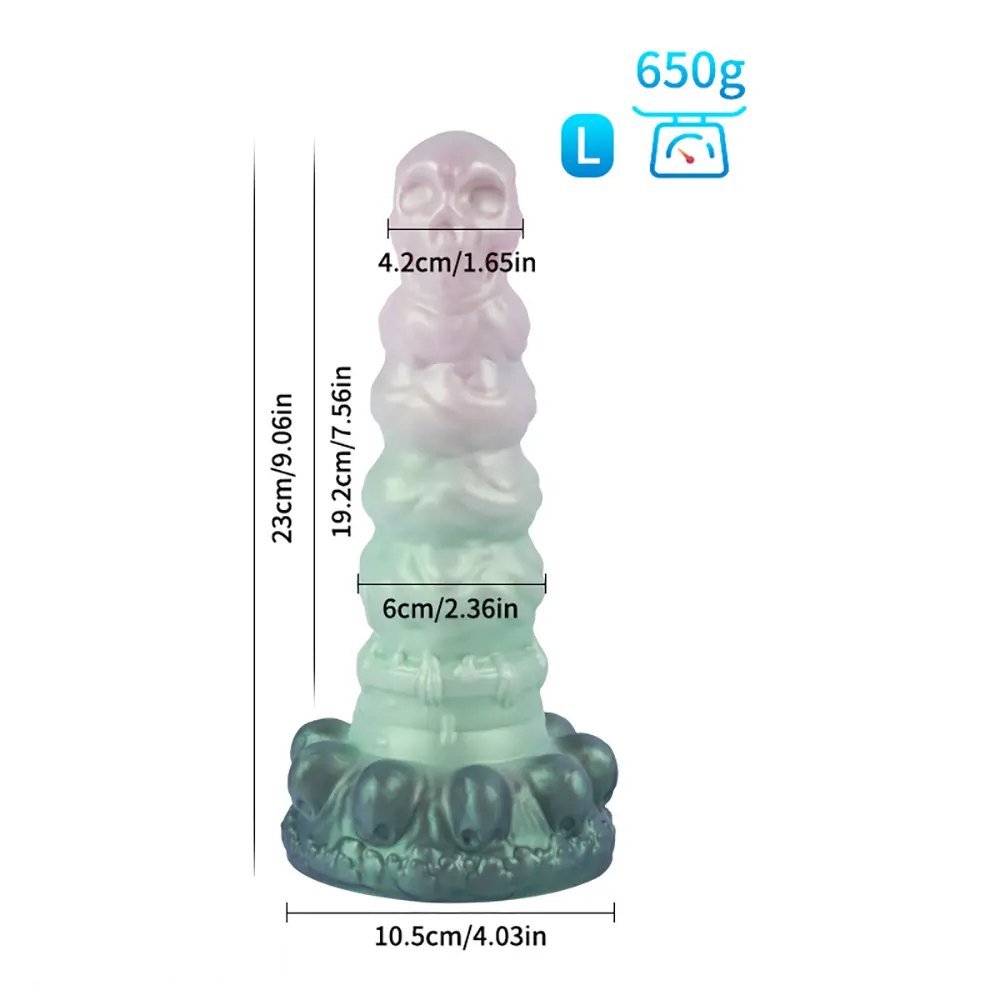 C skull totem silicone fantasy dildo