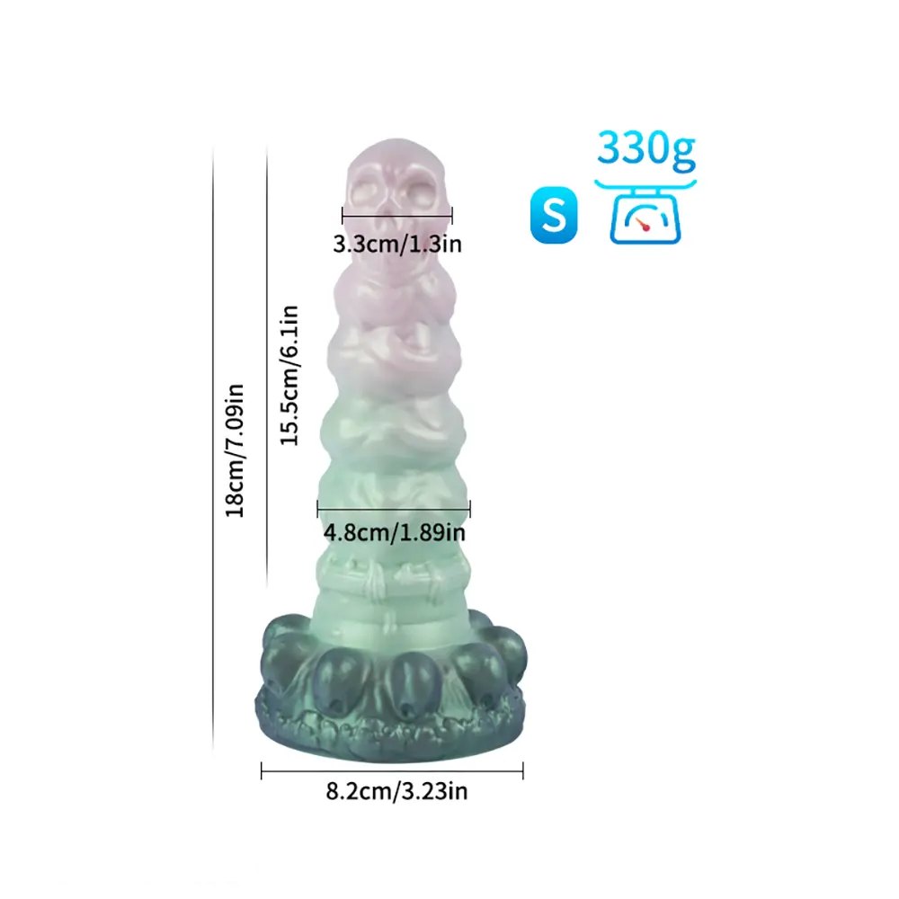 C skull totem silicone fantasy dildo
