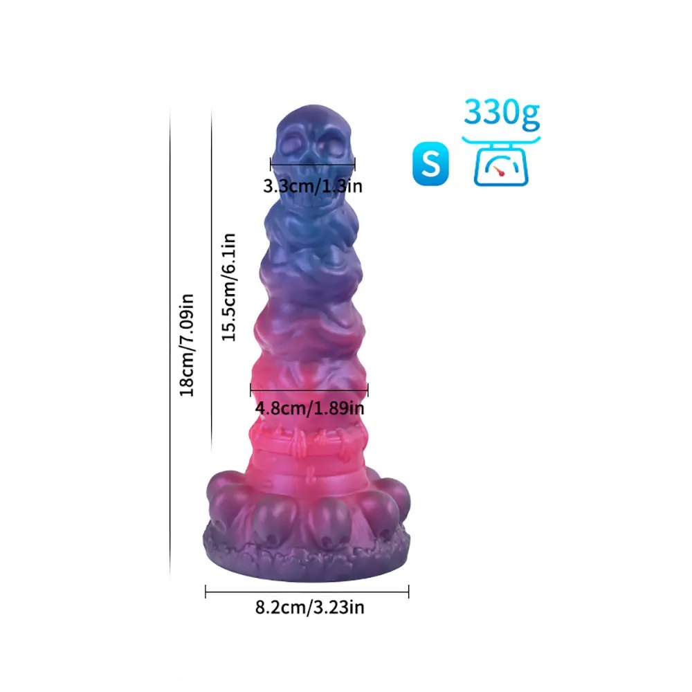 E skull totem silicone fantasy dildo
