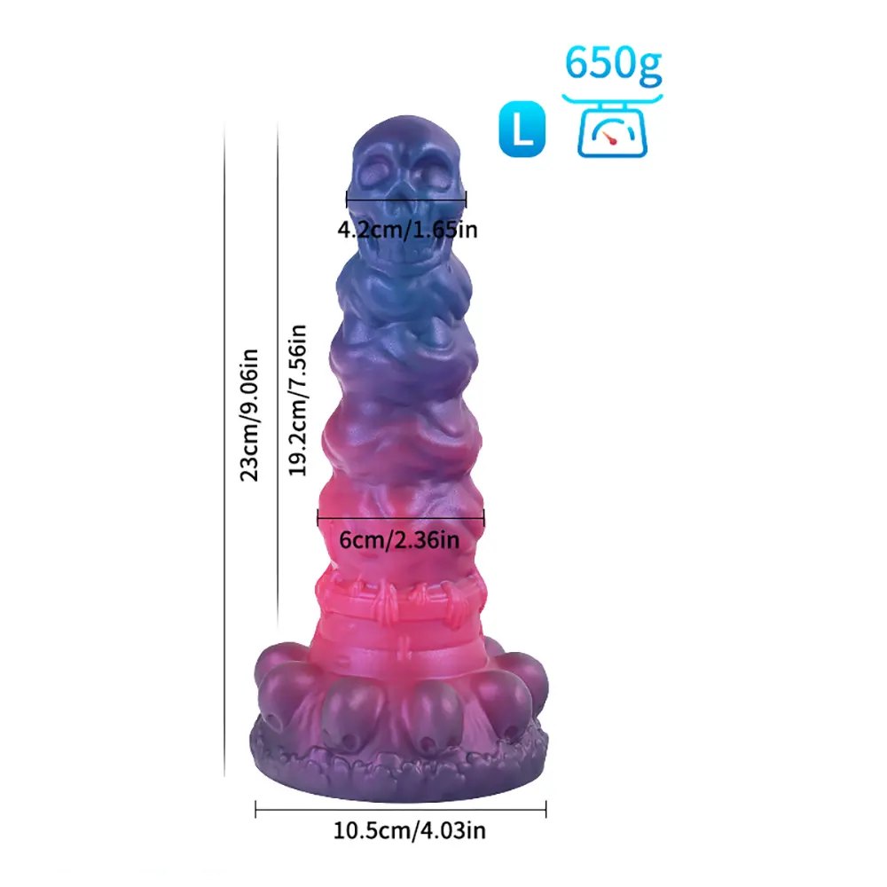 E skull totem silicone fantasy dildo