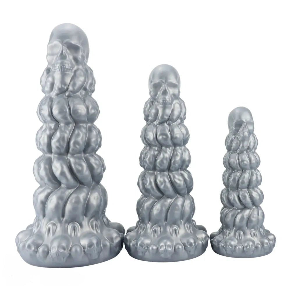 Metallic skull-stacked fantasy dildo, photo 2