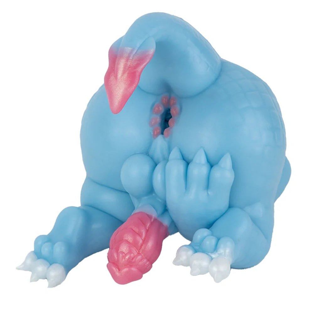 Sky blue dragon masturbator with external dragon cock, photo 10