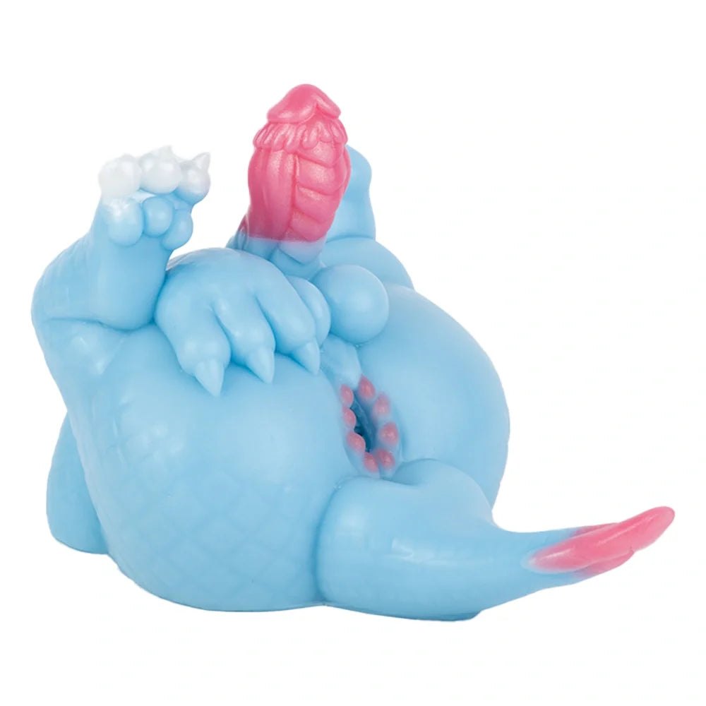 Sky blue dragon masturbator with external dragon cock, photo 2