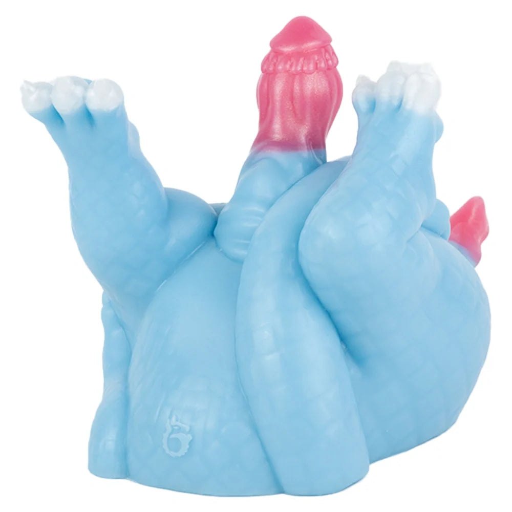 Sky blue dragon masturbator with external dragon cock, photo 3