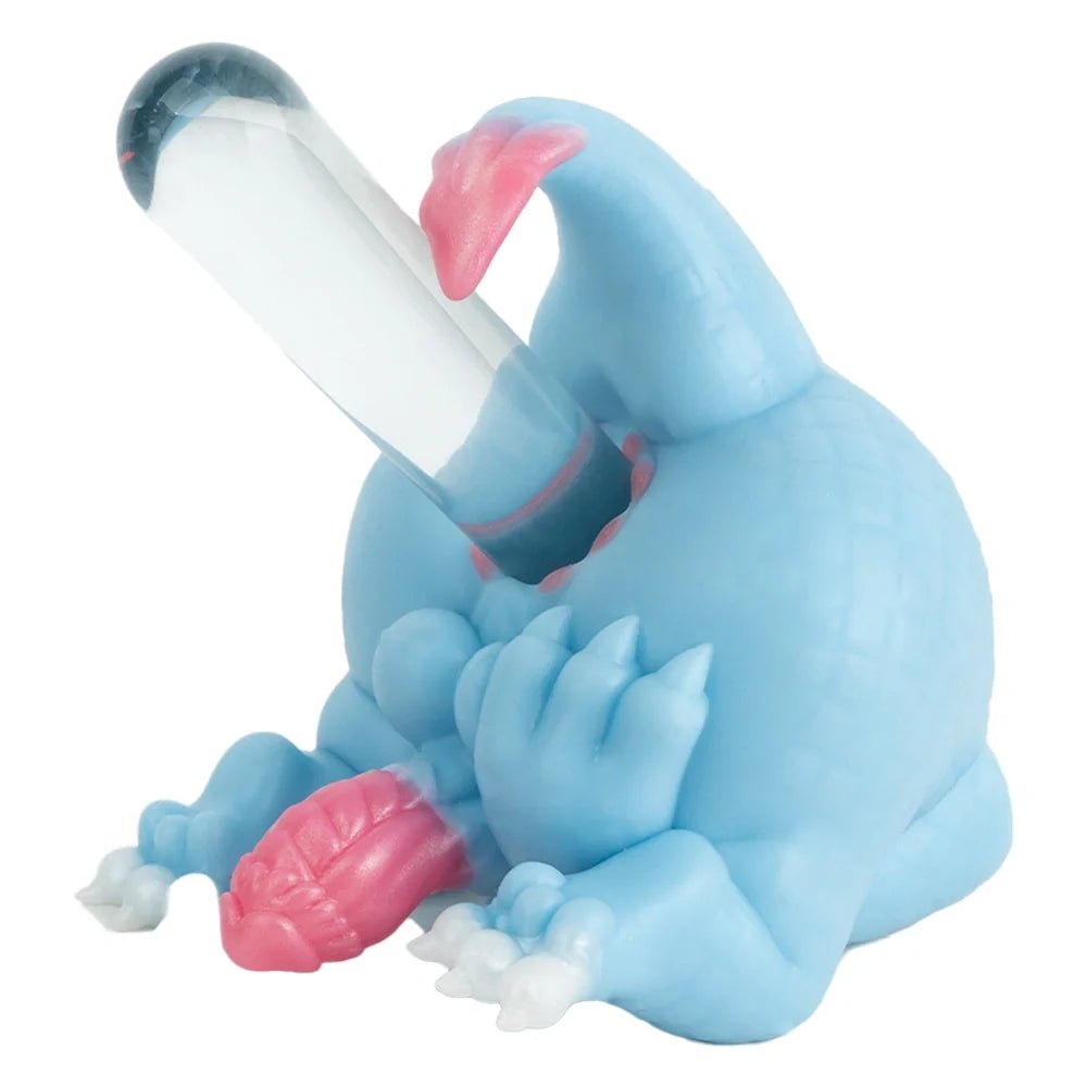 Sky blue dragon masturbator with external dragon cock, photo 5