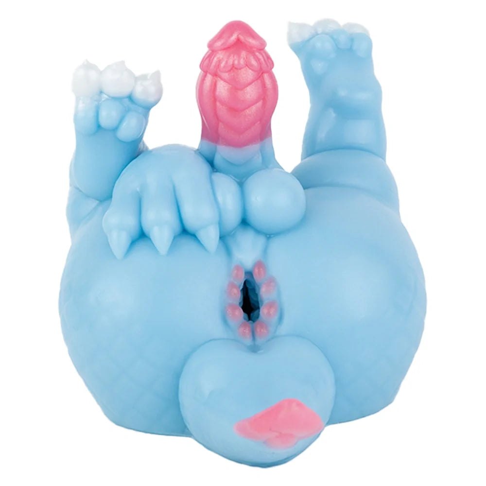Sky blue dragon masturbator with external dragon cock, photo 7