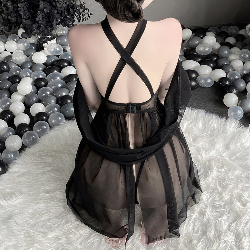 Sleeveless lace see through nightgown, photo 3