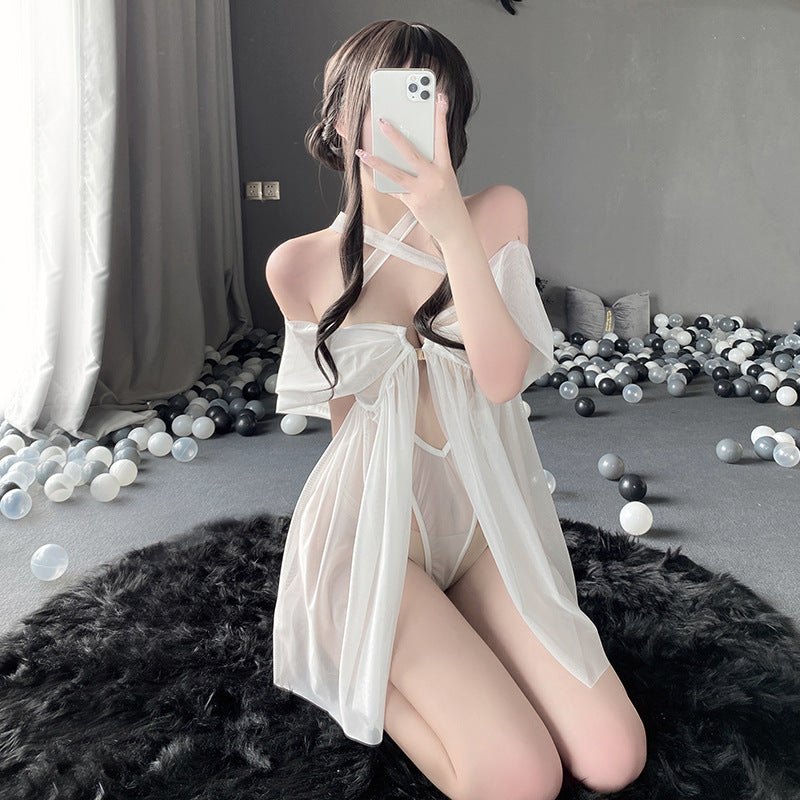 Sleeveless lace see through nightgown, photo 5