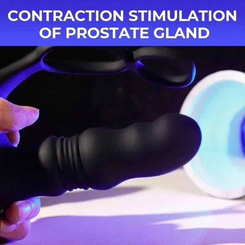 Black prostate massager with cock ring, photo 5
