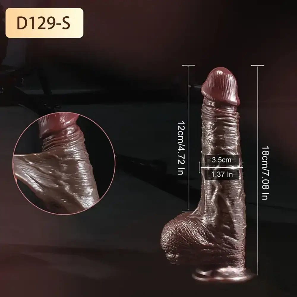 Brown sliding foreskin suction cup realistic dildo
