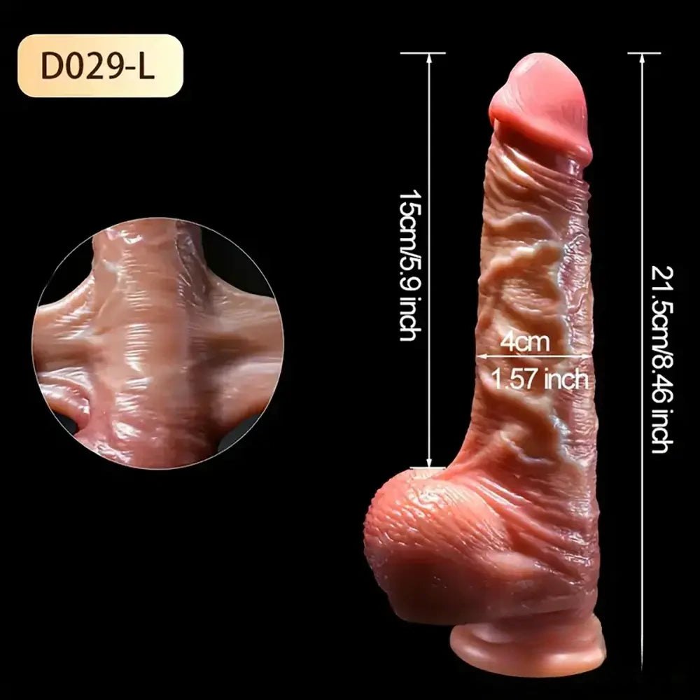 Flesh sliding foreskin suction cup realistic dildo