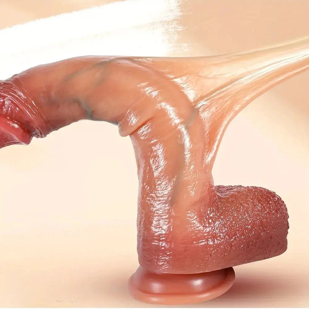Flesh-tone realistic silicone dildo, photo 6