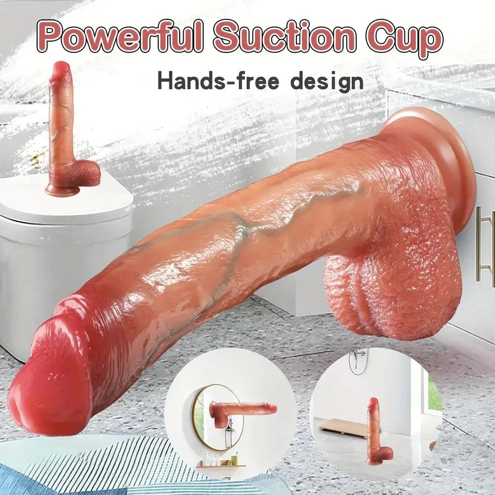 Flesh-tone realistic silicone dildo, photo 8