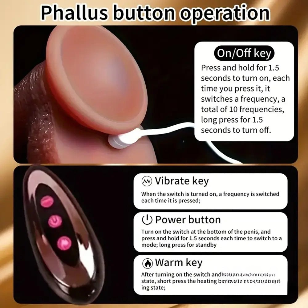Flesh tone sliding foreskin vibrating dildo, photo 7