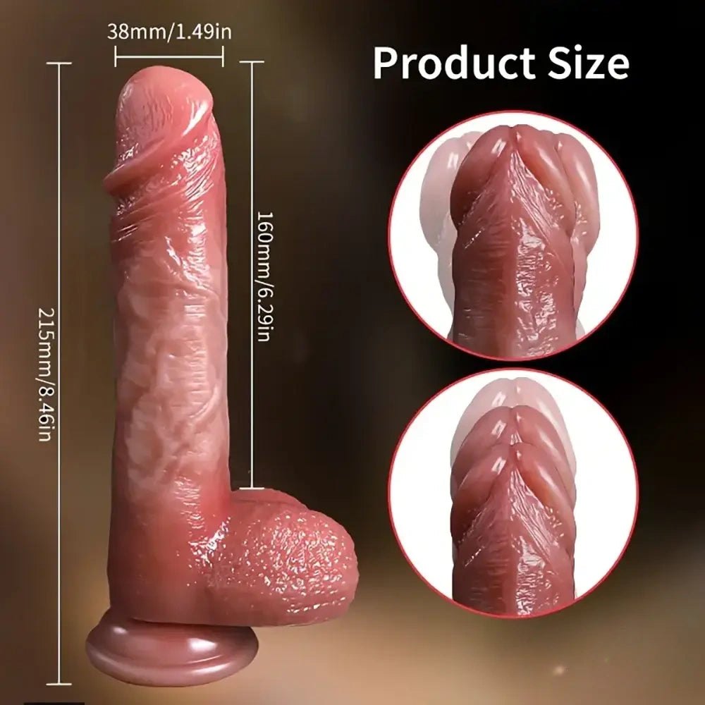 Flesh tone sliding foreskin vibrating dildo, photo 9