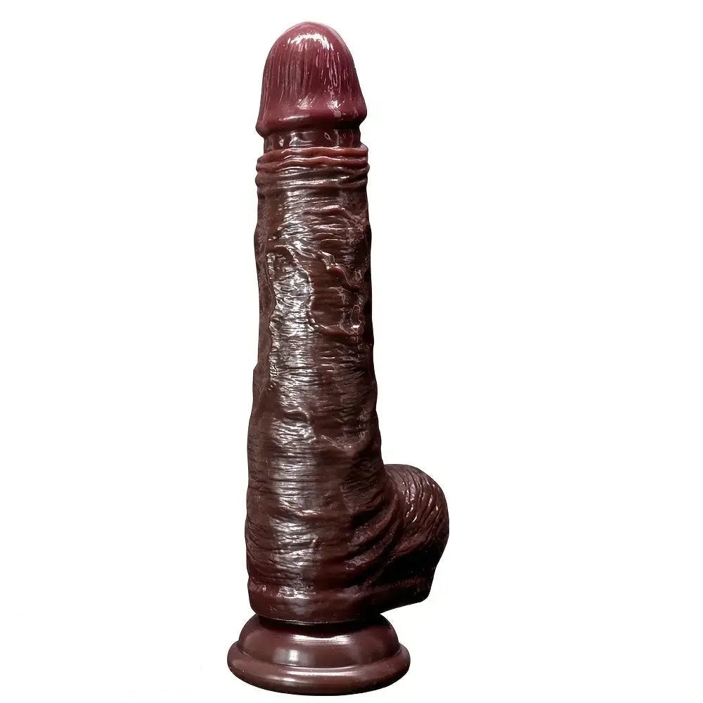 Coffee tone sliding skin dildo, photo 1