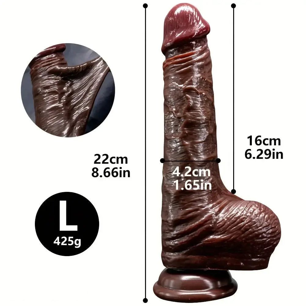 Coffee tone sliding skin dildo, photo 11