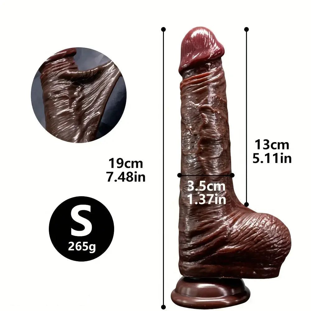 Coffee tone sliding skin dildo, photo 12