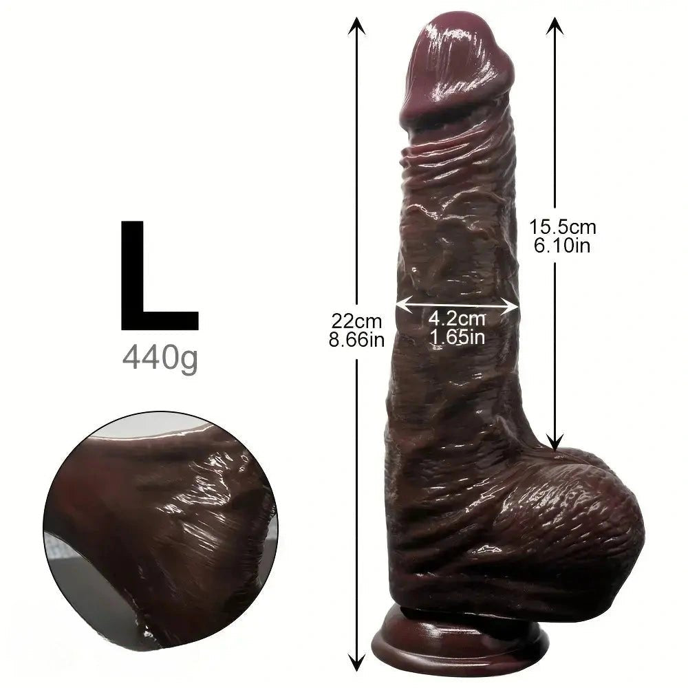Coffee tone sliding skin dildo, photo 13