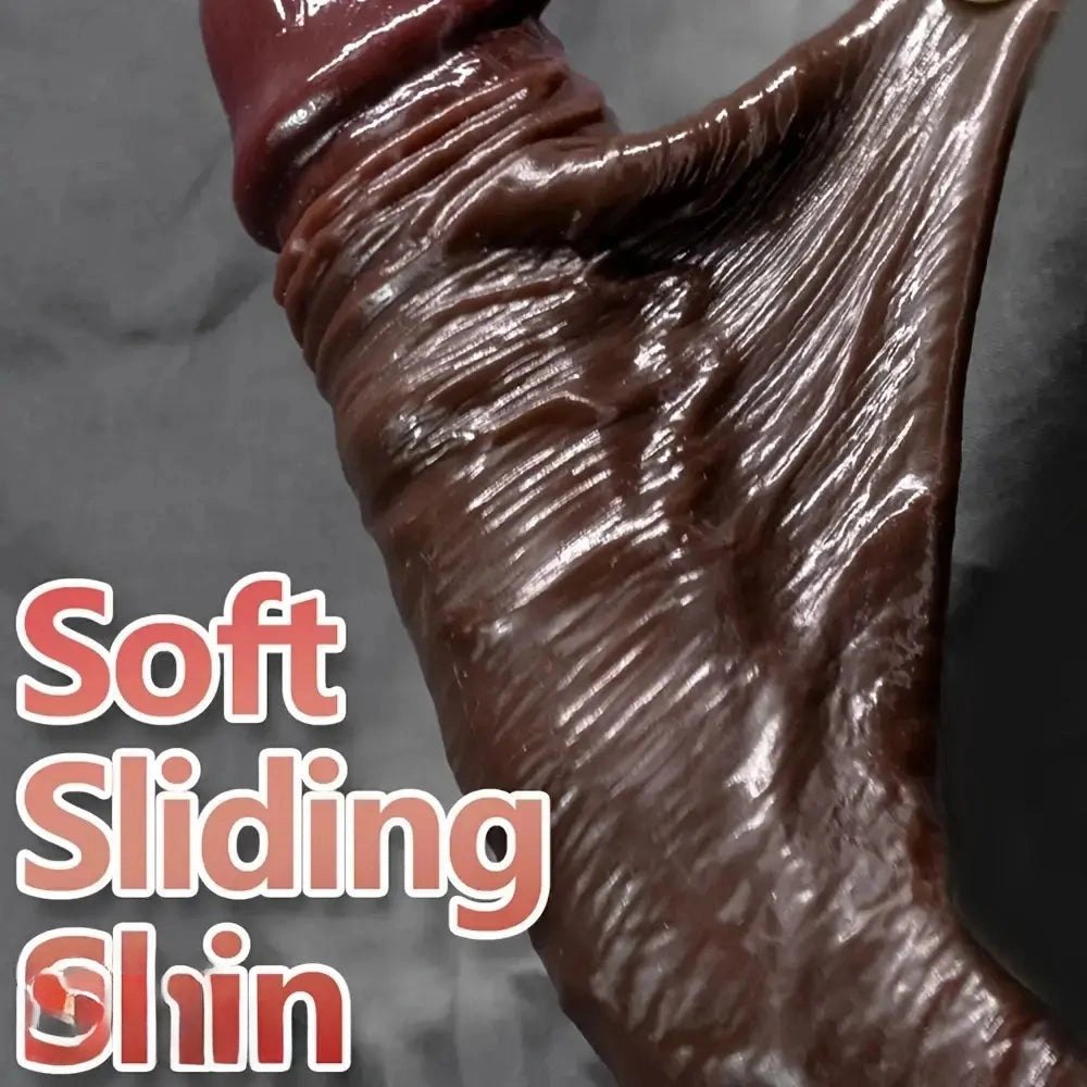 Coffee tone sliding skin dildo, photo 15