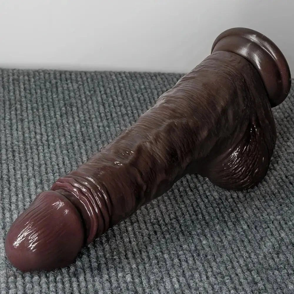 Coffee tone sliding skin dildo, photo 3