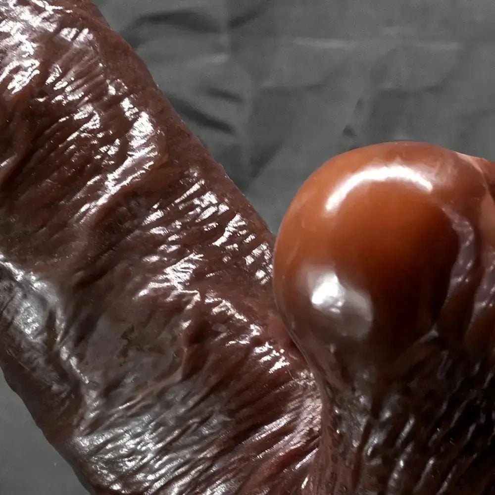 Coffee tone sliding skin dildo, photo 4