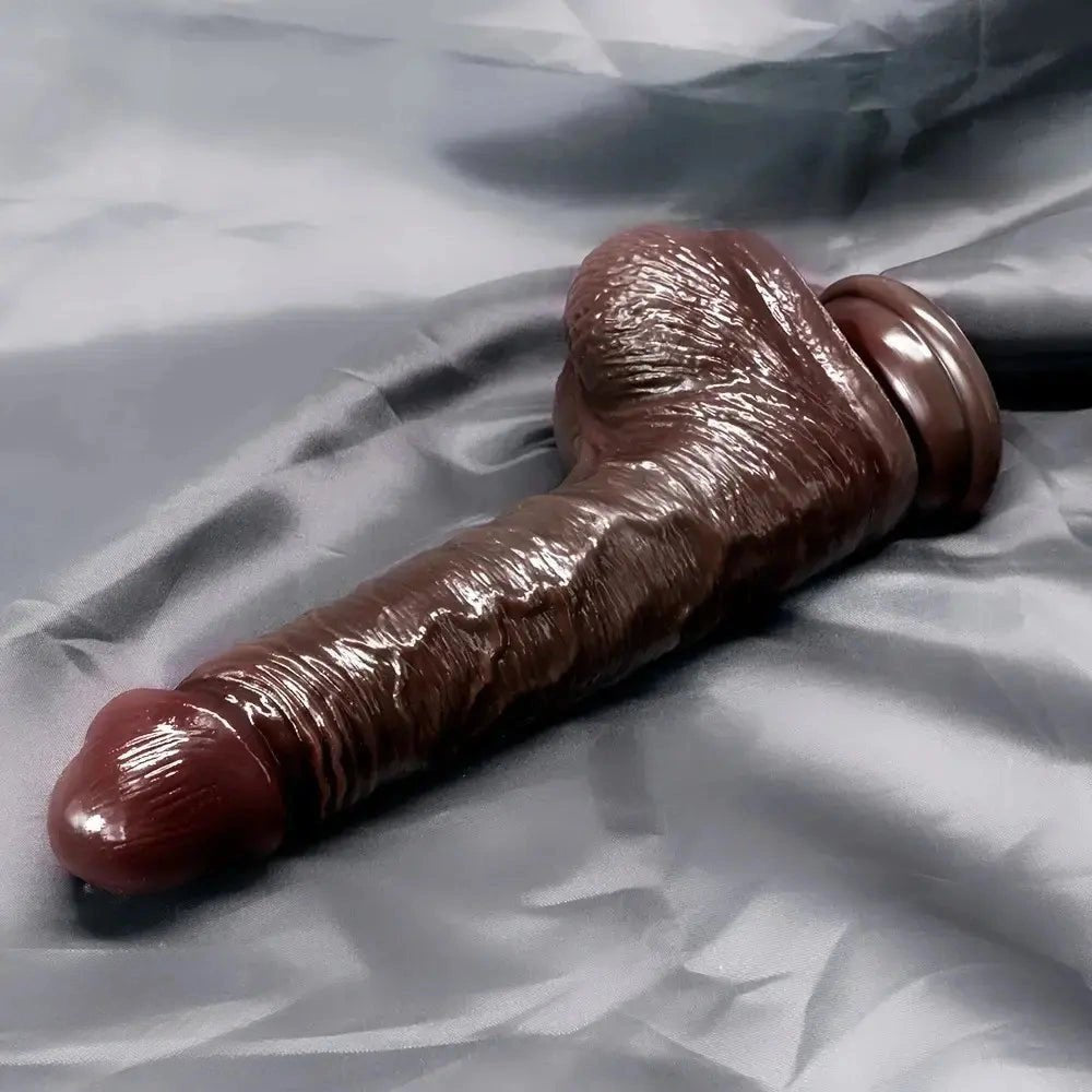 Coffee tone sliding skin dildo, photo 5